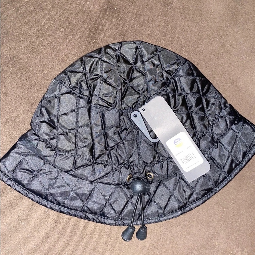 Quilted Black Bucket Hat